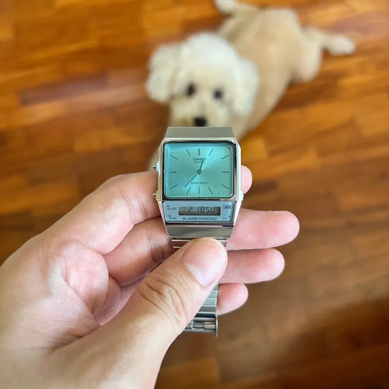 Casio Vintage Digital-Analogue Dual-time Watch- AQ-800EC-2A